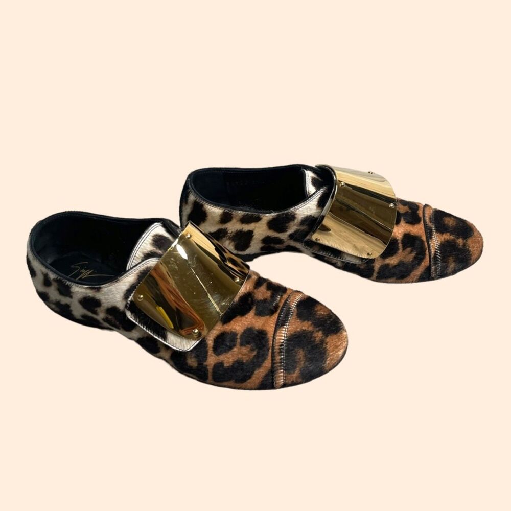 Giuseppe Zanotti Pony Leopard Loafers